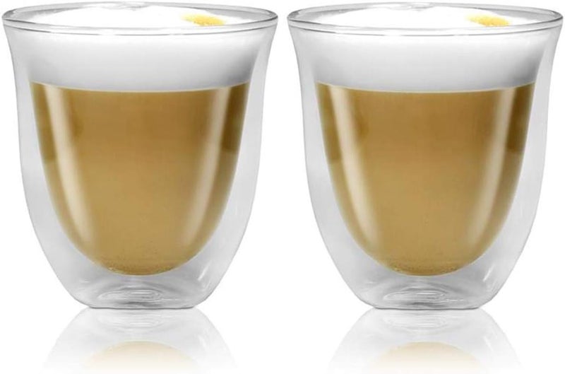 De'Longhi مجموعة دي'لونجي أمريكا من أكواب الكابتشينو مزدوجة الجدار (طقم من 6) ، شفاف (طقم من 6) 604133-5513296661 - Image 3